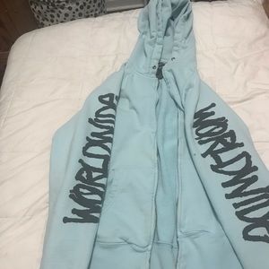 Stussy zip up hoodie. Great summer blue colour. Mens size M.